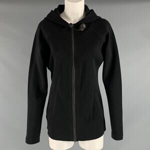 BALENCIAGA Size M Black Wool Solid Hooded Jacket